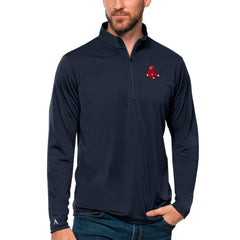 Navy Boston Red Sox Antigua Tribute Quarter-Zip Pullover Top
