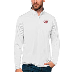 White Cincinnati Reds Antigua Tribute Quarter-Zip Pullover Top