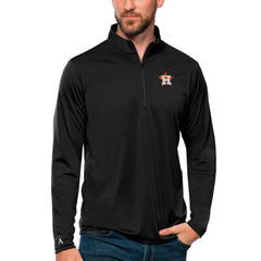 Black Houston Astros Antigua Tribute Quarter-Zip Pullover Top