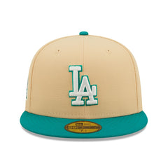 Natural/Teal Los Angeles Dodgers New Era Mango Forest 59FIFTY fitted hat