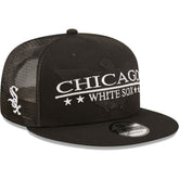 Black Chicago White Sox New Era Patriot Trucker 9FIFTY Snapback Hat