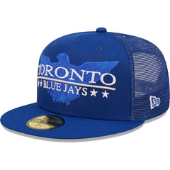 Royal Toronto Blue Jays New Era Patriot Trucker 9FIFTY Snapback Hat