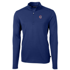 Royal Chicago Cubs Cutter & Buck Big & Tall Virtue Eco Pique Quarter-Zip Pullover Jacket