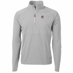 Gray Chicago Cubs Cutter & Buck Adapt Eco Knit Hybrid Recycled Quarter-Zip Pullover Jacket