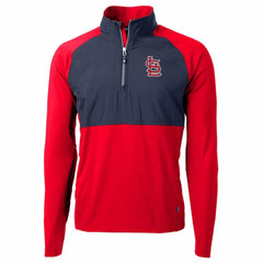 Red/Navy St. Louis Cardinals Cutter & Buck Adapt Eco Knit Hybrid Recycled Quarter-Zip Pullover Jacket