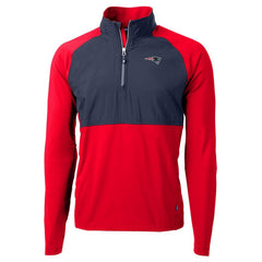 Cutter & Buck Adapt Eco Knit Hybrid Recycled Quarter-Zip Raglan Jacket - New England Patriots Jackets