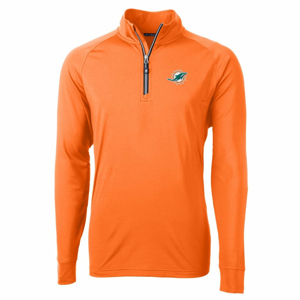 Cutter & Buck Adapt Eco Knit Stretch Recycled Quarter-Zip Jacket - Miami Dolphins Jackets