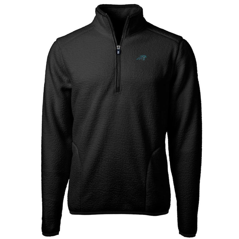 Cutter & Buck Big & Tall Cascade Eco Sherpa Fleece Quarter-Zip Pullover Jacket - Carolina Panthers Pullover