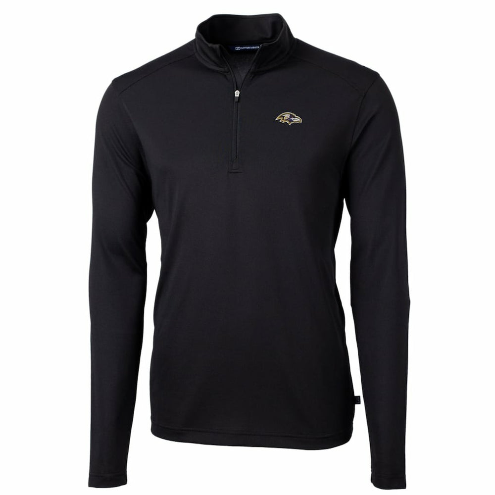 Cutter & Buck Big & Tall Virtue Eco Pique Quarter-Zip Pullover Jacket - Baltimore Ravens Pullover