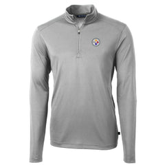 Cutter & Buck Big & Tall Virtue Eco Pique Quarter-Zip Pullover Jacket - Pittsburgh Steelers Pullover