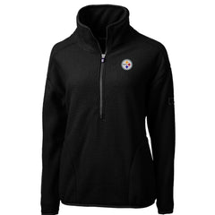 Cutter & Buck Women's Cascade Eco Sherpa Fleece Half-Zip Pullover Jacket - Pittsburgh Steelers Pullover