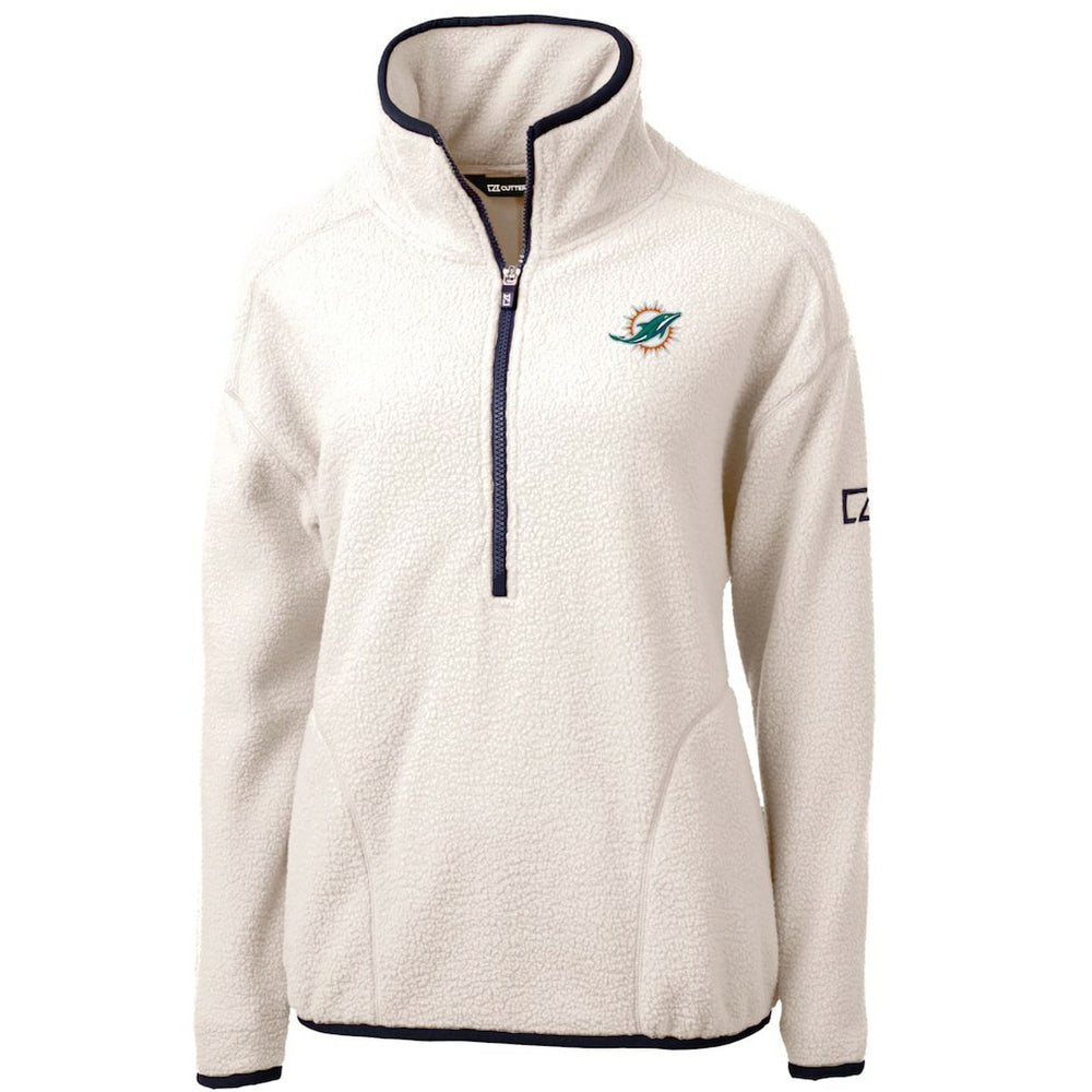 Cutter & Buck Women's Cascade Eco Sherpa Fleece Half-Zip Pullover Jacket - Miami Dolphins Pullover