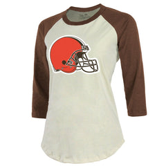 Deshaun Watson Majestic Threads Women's Player Name & Number Tri-Blend Three-Quarter Sleeve T-Shirt - Cleveland Browns T-shirts
