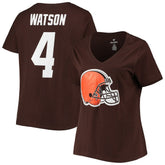 Deshaun Watson Women's Plus Size Player Name & Number V-Neck T-Shirt - Cleveland Browns T-shirts