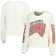 '47 Women's Brush Back Parkway Cropped Lightweight Long Sleeve T-Shirt - Arizona Cardinals T-shirts