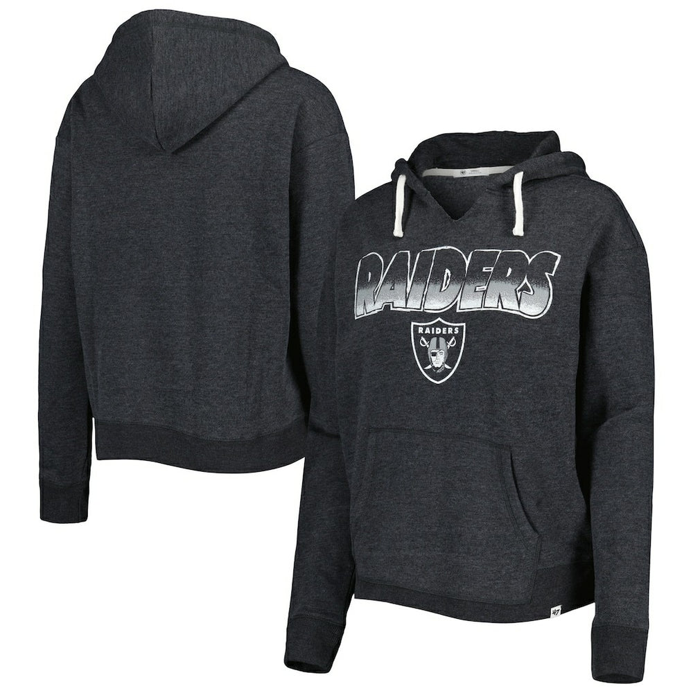 '47 Women's Color Rise Kennedy Notch Neck Pullover Hoodie - Las Vegas Raiders Hoodies