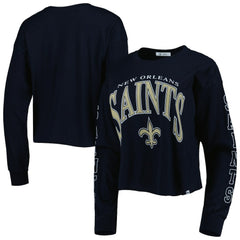 '47 Women's Skyler Parkway Cropped Long Sleeve T-Shirt - New Orleans Saints T-shirts