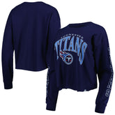 '47 Women's Skyler Parkway Cropped Long Sleeve T-Shirt - Tennessee Titans T-shirts