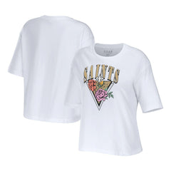WEAR by Erin Andrews Women's Boxy Floral Cropped T-Shirt - New Orleans Saints T-shirts