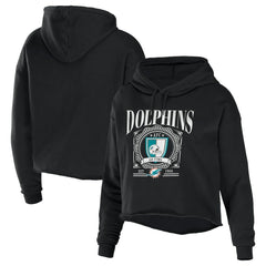 WEAR by Erin Andrews Women's Cropped Sponge Fleece Pullover Hoodie - Miami Dolphins Hoodies