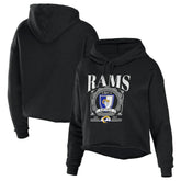 WEAR by Erin Andrews Women's Cropped Sponge Fleece Pullover Hoodie - Los Angeles Rams Hoodies