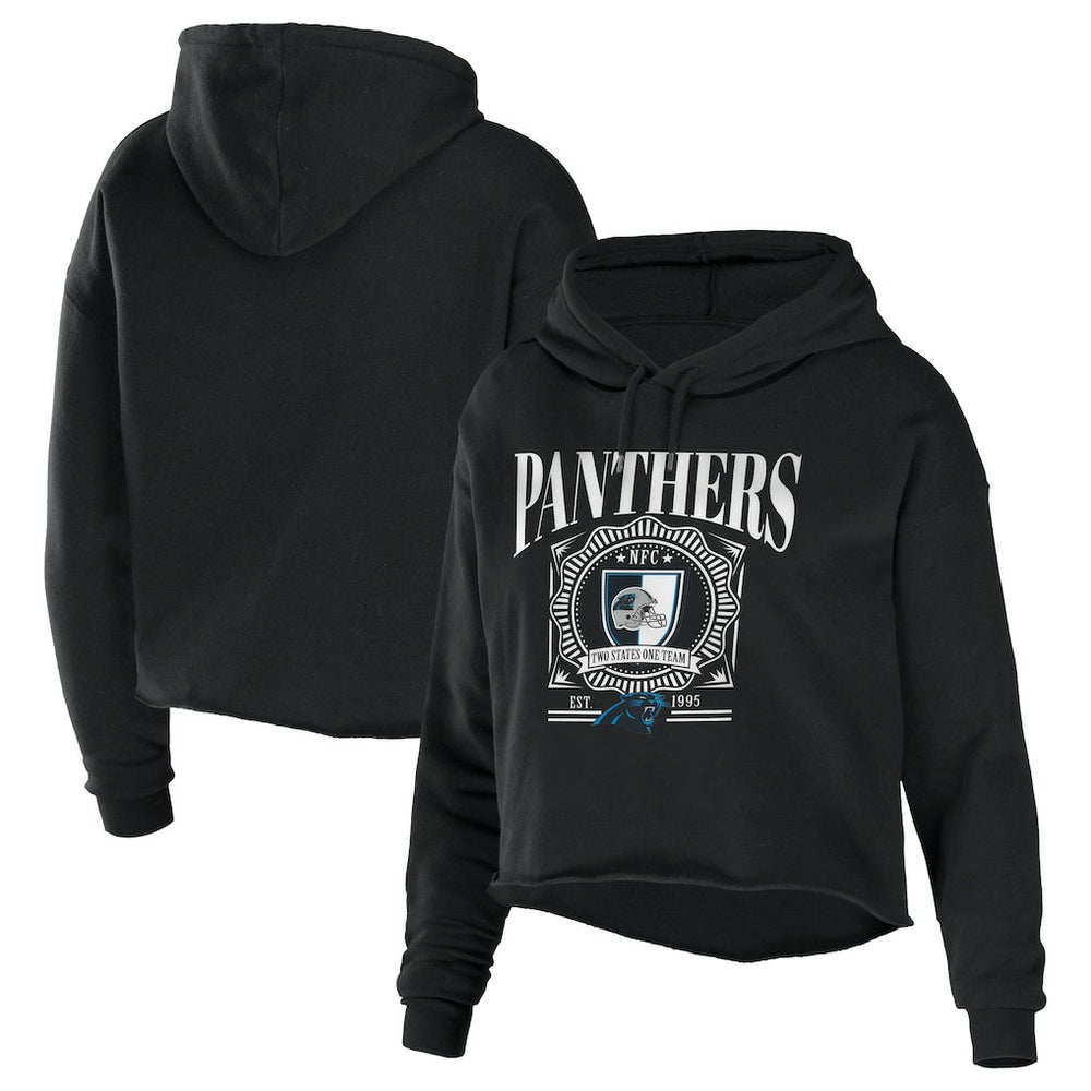 WEAR by Erin Andrews Women's Cropped Sponge Fleece Pullover Hoodie - Carolina Panthers Hoodies