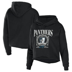 WEAR by Erin Andrews Women's Cropped Sponge Fleece Pullover Hoodie - Carolina Panthers Hoodies