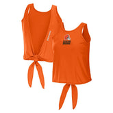WEAR by Erin Andrews Women's Open Back Twist Tie Tank Top - Cleveland Browns Tops