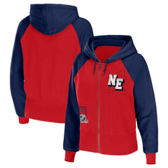WEAR by Erin Andrews Women's Colorblock Lightweight Full-Zip Hoodie - New England Patriots Hoodies