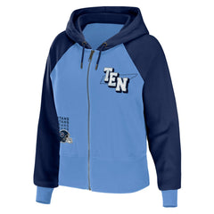 WEAR by Erin Andrews Women's Colorblock Lightweight Full-Zip Hoodie - Tennessee Titans Hoodies