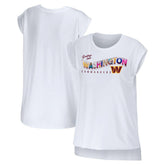 WEAR by Erin Andrews Women's Greetings From Muscle T-Shirt - Washington Commanders T-shirts