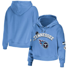 WEAR by Erin Andrews Women's Modest Cropped Pullover Hoodie - Tennessee Titans Hoodies
