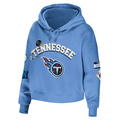WEAR by Erin Andrews Women's Modest Cropped Pullover Hoodie - Tennessee Titans Hoodies