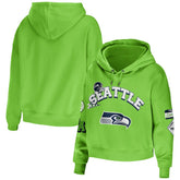 WEAR by Erin Andrews Women's Plus Size Modest Cropped Pullover Hoodie - Seattle Seahawks Hoodies