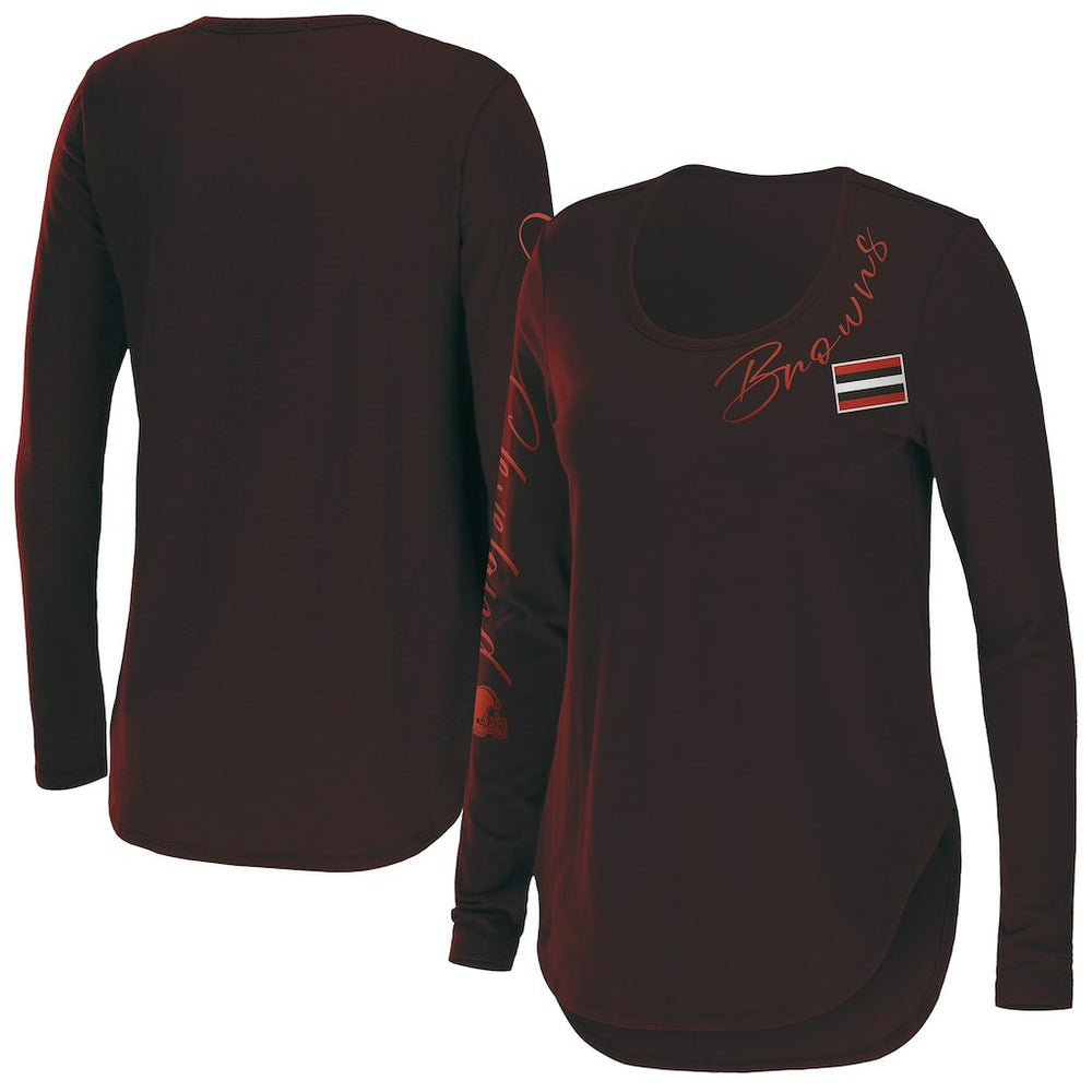 WEAR by Erin Andrews Women's Team Scoop Neck T-Shirt - Cleveland Browns T-shirts