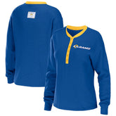 WEAR by Erin Andrews Women's Waffle Henley Long Sleeve T-Shirt - Los Angeles Rams T-shirts