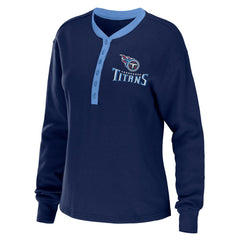 WEAR by Erin Andrews Women's Waffle Henley Long Sleeve T-Shirt - Tennessee Titans T-shirts