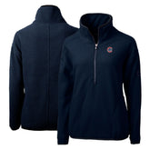 Navy Chicago Cubs Cutter & Buck Women's Cascade Eco Sherpa Fleece Quarter-Zip Pullover Jacket