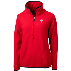 Red Philadelphia Phillies Cutter & Buck Women's Cascade Eco Sherpa Fleece Quarter-Zip Pullover Jacket