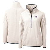 White/Navy Washington Nationals Cutter & Buck Women's Cascade Eco Sherpa Fleece Quarter-Zip Pullover Jacket