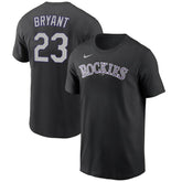 Black Kris Bryant Colorado Rockies Nike Name & Number T-Shirt