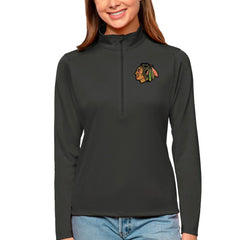 NHL Chicago Blackhawks Antigua Women's Tribute Quarter-Zip Pullover Top