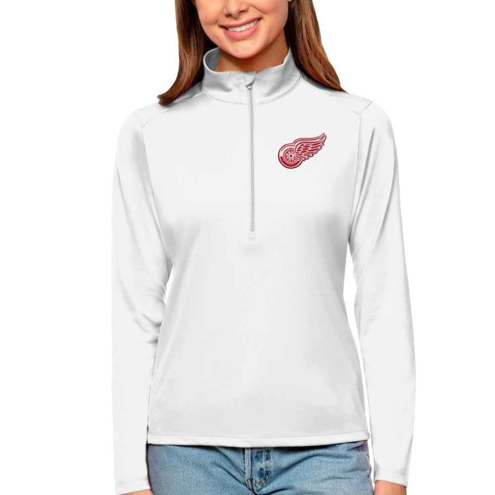 NHL Detroit Red Wings Antigua Women's Tribute Quarter-Zip Pullover Top
