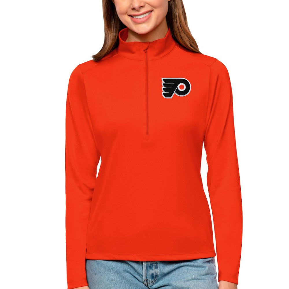 NHL Philadelphia Flyers Antigua Women's Tribute Quarter-Zip Pullover Top