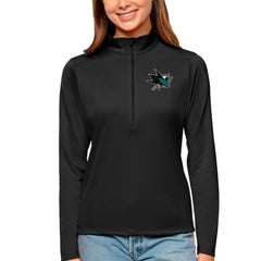 NHL San Jose Sharks Antigua Women's Tribute Quarter-Zip Pullover Top