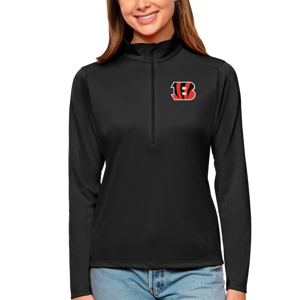 Antigua Women's Tribute Half-Zip Top - Cincinnati Bengals Tops