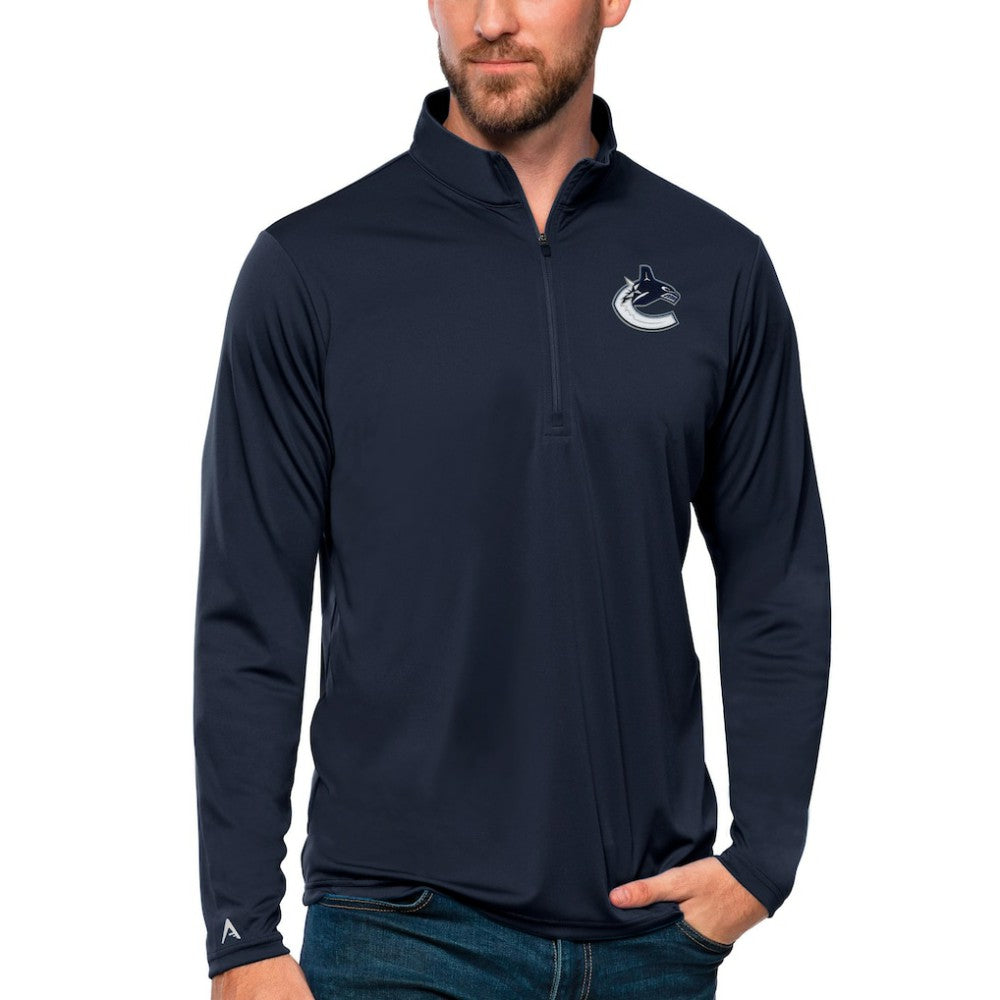 NHL Vancouver Canucks Antigua Tribute Quarter-Zip Pullover Top