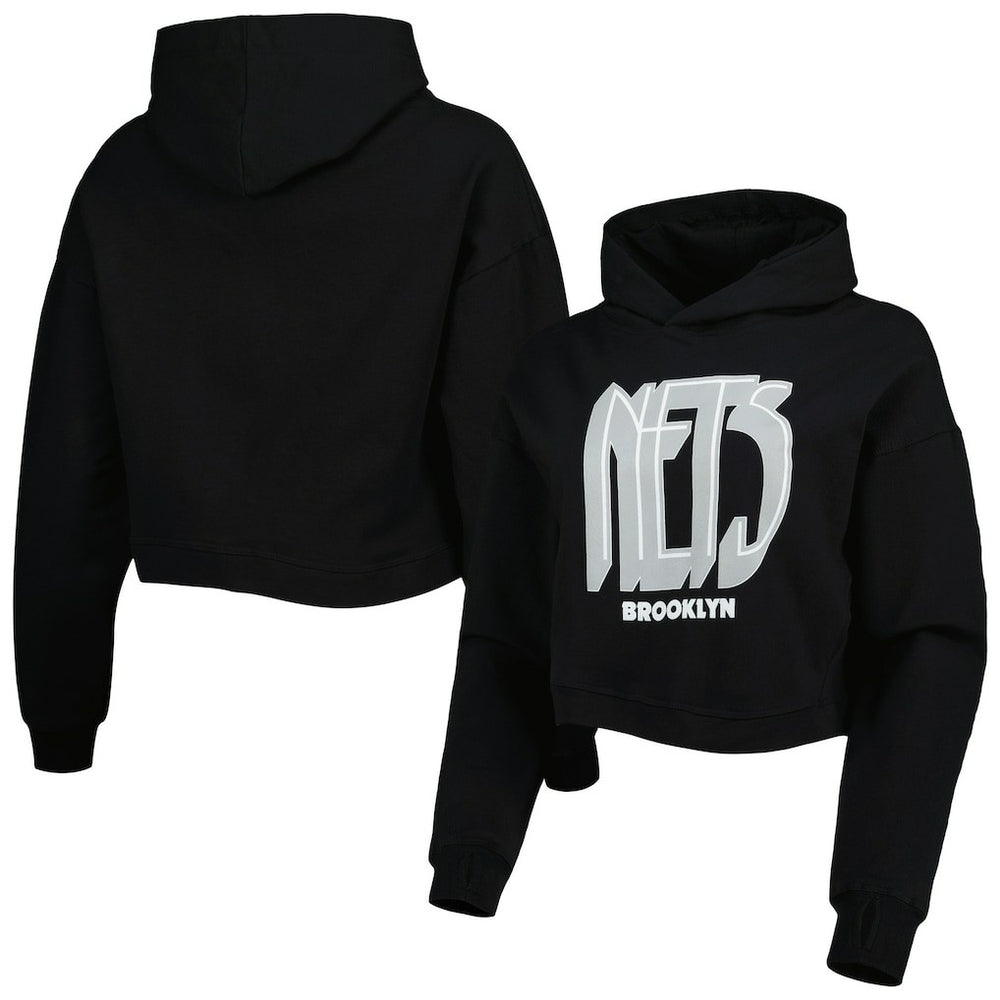 Brooklyn Nets Lusso Women's Layla World Tour Cropped Pullover Hoodie