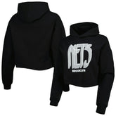 Brooklyn Nets Lusso Women's Layla World Tour Cropped Pullover Hoodie