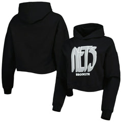 Brooklyn Nets Lusso Women's Layla World Tour Cropped Pullover Hoodie